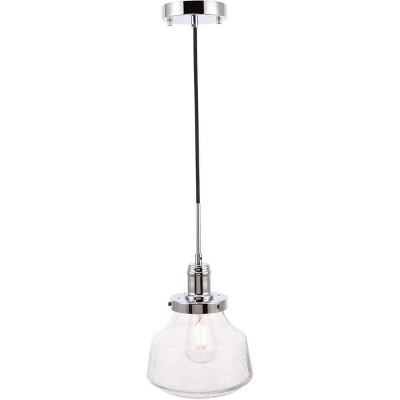 Elegant Lighting Lyle 1 light Chrome and Clear seeded glass pendant