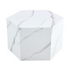 INFURNIC Coffee Tables Modern MDF Coffee Table with Unique Patterned Texture Stylish Durable Design for Living Room, White, 23.6"*27"*16.5" - 3 of 4