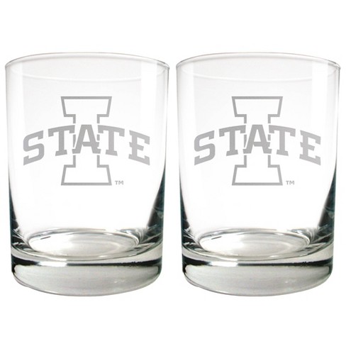 NCAA Iowa State Cyclones Laser Etched Rocks Glass Set - 2pc - image 1 of 1