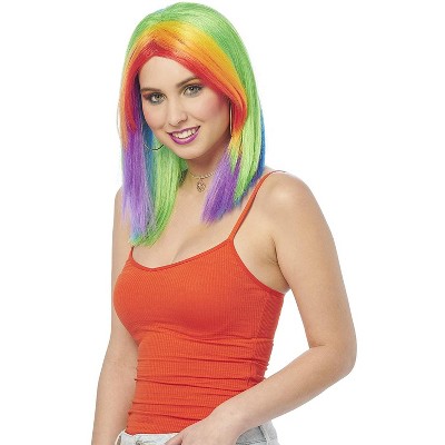 long rainbow wig