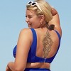 Women's Plus Size Ribbed Knotted Front Fixed Straps Bikini Top Swimsuit - Cupshe - 3 of 4