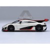 Koenigsegg One:1 Pebble White with Carbon and Red Stripes 1/64 Diecast Model Car by Autoart - 2 of 4