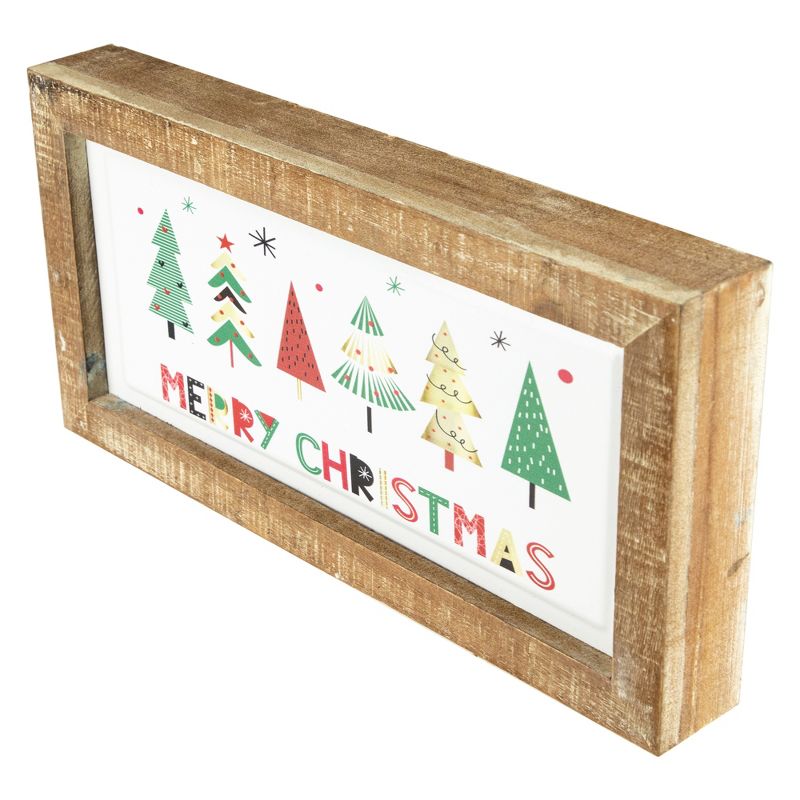 Northlight 11.75" Framed Merry Christmas Trees Metal Wall Sign, 4 of 6