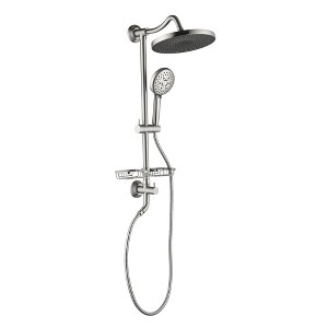 ALEXOUN Shower System, with 10" Rain Showerhead, 4-Function Hand Shower, Adjustable Slide Bar and Soap Dish - 1 of 4