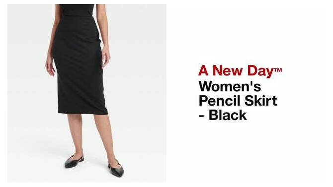Women's Pencil Skirt - A New Day™ Black, 2 of 7, play video
