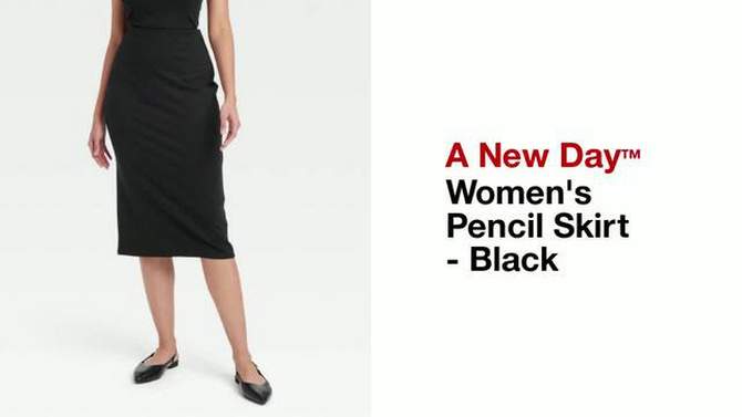 Women's Pencil Skirt - A New Day™ Black, 2 of 7, play video