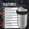 SHAKESPHERE 24oz Stainless Steel Insulated Shaker Bottle – Leak-Proof Protein Shaker for Hot & Cold Drinks – No Mixer Ball – Steel - 4 of 4