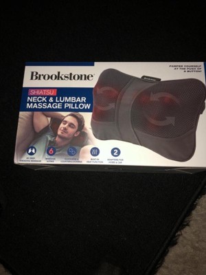 Brookstone Heated Shiatsu Neck & Lumbar Massage Pillow