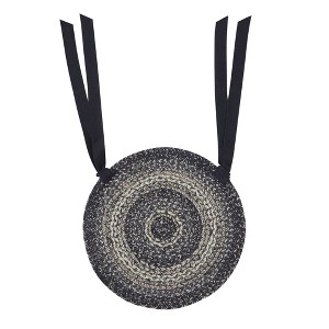 Sawyer Mill Black White Jute Chair Pad 15 inch Diameter - 1 of 3