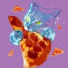 Girl's Design By Humans Pizza Cat in Space By BABYSHARK185 T-Shirt - 2 of 3