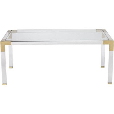 55 Downing Street Hanna Modern Cast Acrylic Rectangular Coffee Table 42