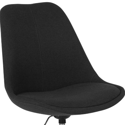 Mid-Back Black Fabric Swivel Task Chair with Chrome Base
