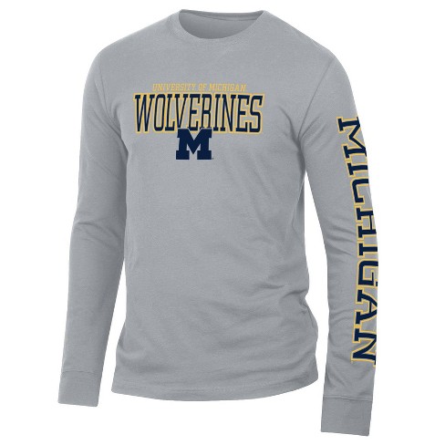 Ncaa Michigan Wolverines Men s Long Sleeve T shirt Target