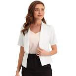 Allegra K Women's Casual Shawl Collar Open Front Short Sleeve Work Office Suit Blazer