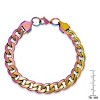 Steeltime Men's multi colored ip stainless stseel cuban link bracelet - 3 of 4