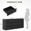 Angel Sar 62" Modern Black 9 Drawer Dresser, Minimalist Bedroom Dresser with Smooth Gliding Drawers, Large Storage Cabinet for Clothes - 2 of 4