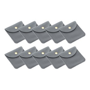 Unique Bargains Portable  Velvet Snap Button Soft Storage Jewelry Pouches 10 Pcs - 1 of 4