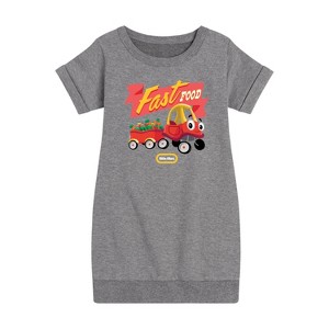 - Little Tikes - Fast Food Towing Graphic Short Sleeve Fleece Dress - 1 of 4