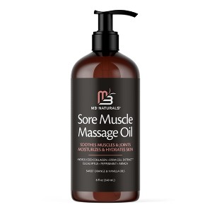 M3 Naturals Massage Oil, Anti-Cellulite, Arnica Sore Muscles, Lavender, Ylang Ylang & Ginger, Cellulite Remover & Skin Tightening Body Oil, 8oz - 1 of 4
