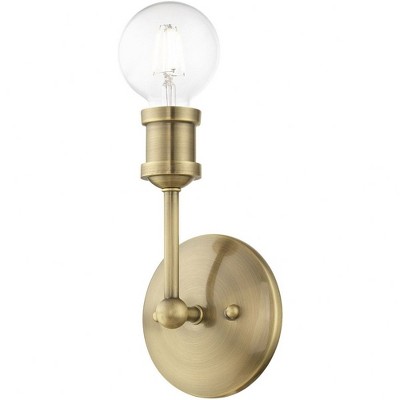 Antique Brass 1-Light Dimmable Vanity Sconce