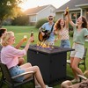 Heynemo Propane Fire Pit Table, 50000 BTU Gas Fire Pits Table with Removable Lid and Lava Rock, Rectangular Fire Table with Cover, Black - 3 of 4