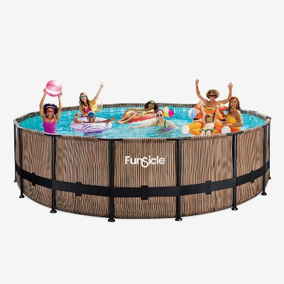 Funsicle 16 ft Oasis Designer Pool - Natural Teak