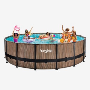 Funsicle 16 ft Oasis Designer Pool - Natural Teak - 1 of 4