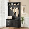 MAYEERTY White 71" 6-in-1 Farmhouse Hall Tree with Shoe Storage, 7 Hooks & Mudroom Bench for Entryway - 2 of 4
