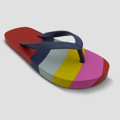 girls rainbow flip flops