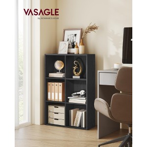 6-Cube Storage Shelf, Open Bookcase Organizer, 9.4" D x 25.8" W x 38.6" H, for Living Room, Office, Dining Room - 1 of 4