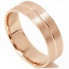 Pompeii3 Mens 14K Rose Gold Brushed Comfort Fit Wedding Ring - 2 of 4