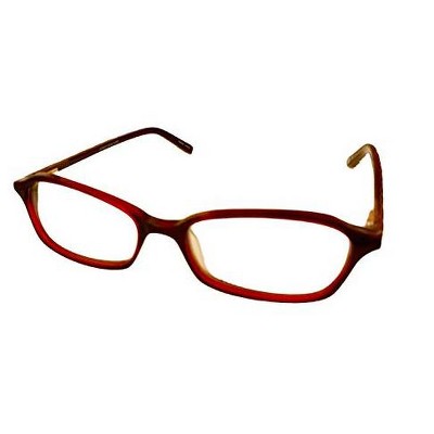 Jones New York J220 49mm Unisex Acetate Rectangular Designer Eyeglasses OR Blue Light Filter OR Reading Glasses in Burgundy Red