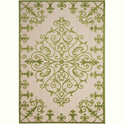 Aloha Green Indoor-Outdoor 3'6" x 5'6" Flat Woven Area Rug