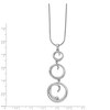 Black Bow Jewelry Diamond Triple Swirl Link Adjustable Necklace in Rhodium Plated Silver - 2 of 4