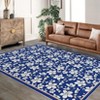 Boho floral area rug: washable, low-pile, non-slip. Fits living rooms, dining spaces, nurseries, playrooms, bedrooms - 3 of 4