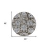 Chocolate And Blue Floral Washable Indoor Outdoor Area Rug - 3 of 4