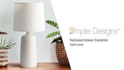 Elegant Off-White Ceramic Table Lamp with Textured Base