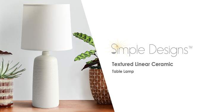 Textured Linear Ceramic Table Lamp - Simple Designs, 2 of 10, play video