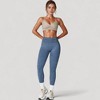 Anna-Kaci Women's Seamless Ribbed High Waist Full Length Leggings with Compression Fit - 2 of 4