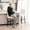 Set of 2 Upholstered PU Barstools with Studded Decor - Glitzhome - 4 of 4