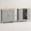 Yukimo 23.5" Gray Bathroom Vanity, Pedestal Sink Cabinet with U-Shaped Cut-out and Adjustable Shelf - 3 of 4