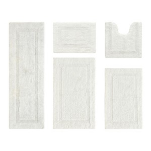 Lux Premium 100% Cotton Tufted Solid Reversible 5 PC Bath Rug Set – Ultra-Soft, Water-Absorbent, Durable, Machine Washable Bathroom Rug - 1 of 4