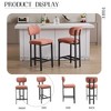 PAGED Bar Stools Set of 2, Modern Upholstered Counter Height Barstools, 26" Seat Height Dining Chairs with Metal Legs for Kitchen Island - 3 of 4