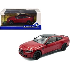2023 BMW M4 Competition (G82) Imola Red with Black Top 1/43 Diecast Model Car by Solido - 1 of 4