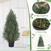 3 FT Artificial Topiary Cedar Trees, 2 PCS Artificial Plants Outdoor with Realistic Moss & Pot, UV Rated Fake Plants - 2 of 4