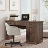 Fluted Home Office Desk Storage, 54 in Modern Executive Desk with Charging Station, Desk with File Cabinet & Drawers for Study, Living Room - 3 of 4