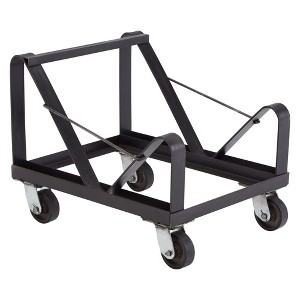 National Public Seating Stackable Cradle Style Chair Dolly with Powder Coated Steel Frame and Caster Wheels, Holds 40 8500 Series Chairs, Black - 1 of 4