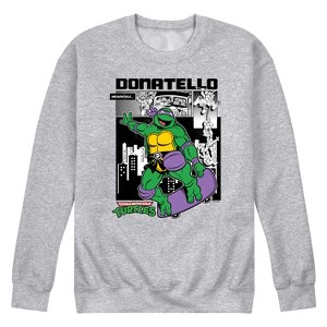 Men's - Teenage Mutant Ninja Turtles - Donnie Retro Skateboard Graphic Fleece Sweatshirt - 1 of 4