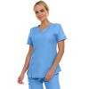 Medichic Scrubs Women's V-Neck Notch Fashion Stretch Scrub Top with Two Pockets, Flex Easy Care Fabric - 3 of 4