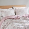 Gulches 3 PCS King/Cal King Shaggy Faux Fur Comforter Mini Set,Pink and White - 3 of 4